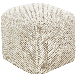 beliani Pouf Hellbeige Baumwolle 45 x 45 x 45 cm Quadratisch Sitzkissen Sitzhocker Fusshocker Boho Stil Design für Wohnzimmer Schlafzimmer - Beige