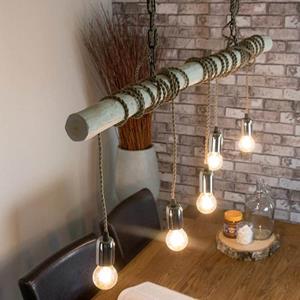 Decoratietakken Hanglamp Boomstam | Met ketting en beige stofkabel