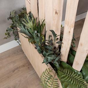 Decoratietakken Boomstam roomdivider | Met houten omlijsting en kunstplanten | 180x80cm