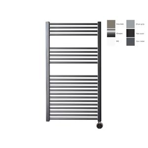 Sanicare electrische design radiator 111,8 x 60 cm. Gun metal met thermostaat chroom (linksonder) HRLEC601118/M