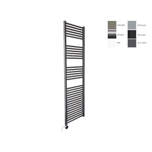 Sanicare electrische design radiator 172 x 45 cm. Gun metal met thermostaat chroom (linksonder) HRLEC451720/M