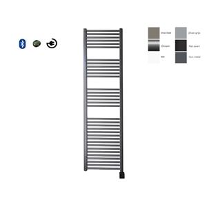 Sanicare electrische design radiator 172 x 45 cm. Gun metal met BLUETOOTH thermostaat zwart (rechtsonder) HRABZ451720/M