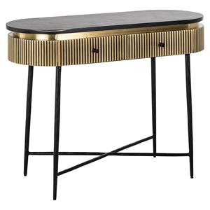 Richmond Interiors Richmond Sidetable Ironville Marmer en Brass, 100cm - Goud