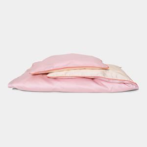 Cotton sateen Baby bedding- Light pink & cream - Light pink & cream / 70x100