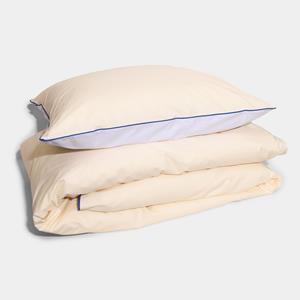 Homehagen Cotton percale Bedding set - Cream and White - Cream and White / 50x60 / 240x220