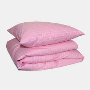 Homehagen Cotton percale Bedding set- Pink shirt stripe - Pink shirt stripe / 50x60 / 140x200