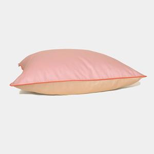 Homehagen Cotton sateen pillowcase - Light pink & cream - Light pink & cream / 80x80