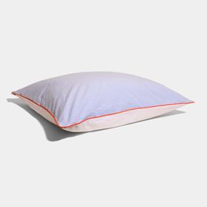 Homehagen Cotton percale Pillowcase - Blue stripe Orange piping - Blue stripe Orange piping / 50x60