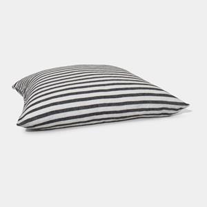 Homehagen Linen pillow case - Black stripe - Black stripe / 60x63