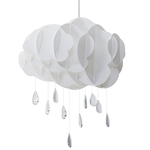 beliani Lustige Pendelleuchte Wolken Kunststoff Acrylglas weiß Ailenne - Weiß