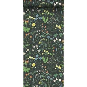 Esta Home ESTAhome behang veldbloemen multicolor op zwart - 139392 - 50 x 900 cm