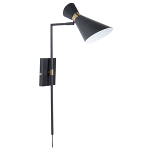 Beliani - Wandlampe Schwarz Matt Verstellbar Elegant Modern für Wohnzimmer Schlafzimmer Flur - Schwarz