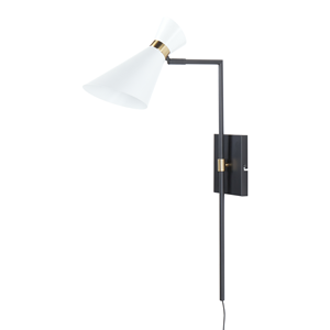 beliani Wandlampe Weiß / Schwarz Verstellbar Elegant Modern für Wohnzimmer Schlafzimmer Flur - Gold