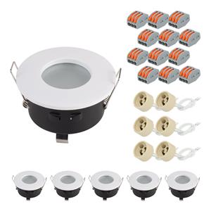 HOFTRONIC™ Set van 6 Raval LED inbouwspots - Spot armatuur - GU10 fitting - IP44 waterdicht - LED inbouwspot badkamer en keuken - Wit