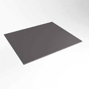 Mondiaz TOP 51 Topblad - 50x51x0.9cm - geschikt voor afdekplaat - Solid surface - Dark Grey TOP51-50X0.9DG