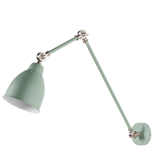 Beliani - Wandleuchte Metall helles Grün Schirm Glockenform verstellbarer Arm Mississippi l - Grün