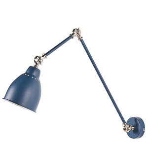 Beliani - Wandleuchte Metall blau Schirm Glockenform mit verstellbarem Arm Mississippi l - Blau