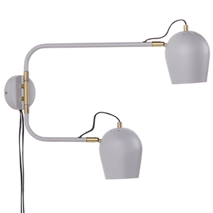 BELIANI Wandlamp met 2 lampen lichtgrijs ESTRELLA