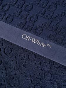 Off-White Strandhanddoek met geborduurd logo - Blauw