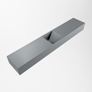 Mondiaz TYNE Fontein - 120x23x12cm - wasbak midden - zonder kraangaten - solid surface - Plata TYNE20023PLATA