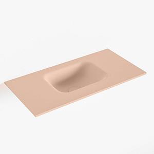 Mondiaz LEX Fontein - 60x30x0.9cm - wasbak midden - zonder kraangaten - voor toiletmeubel - Solid surface - Rosee F51107Rosee
