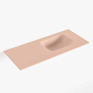 Mondiaz LEX Fontein - 70x30x0.9cm - wasbak Rechts - zonder kraangaten - voor toiletmeubel - Solid surface - Rosee F51112Rosee