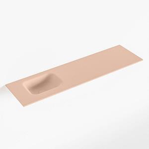Mondiaz LEX Fontein - 110x30x0.9cm - wasbak Links - zonder kraangaten - voor toiletmeubel - Solid surface - Rosee F51123Rosee
