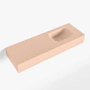 Mondiaz LEX Fontein - 90x30x12cm - wasbak Rechts - zonder kraangaten - solid surface - Rosee F52118Rosee