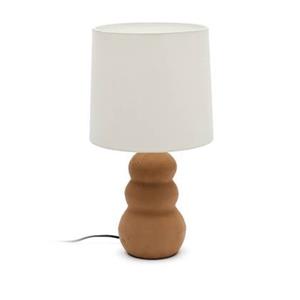 Kave Home  Madsen-tafellamp van terracotta met witte lampenkap