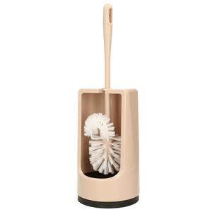 Brumag WC-borstel/toiletborstel met randreiniger inclusief houder beige cm van kunststof -