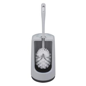 Brumag Wc-borstel/toiletborstel met randreiniger inclusief houder grijs 41.5 cm van kunststof -