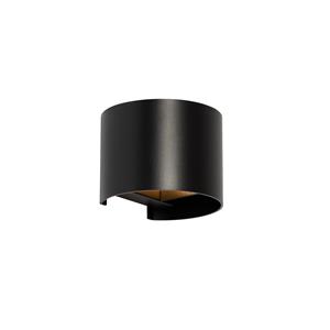 QAZQA Moderne wandlamp zwart rond - Edwin