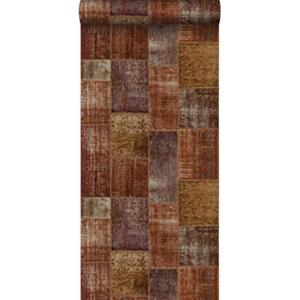 Origin Wallcoverings Behang Kelim Patchwork Roest Bruin - 347465