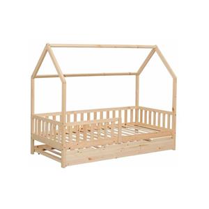 happygarden Ausziehbares Hüttenbett für Kinder 190x90cm aus Holz marceau - Braun