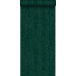 Origin Wallcoverings Behang Houten Planken Met Nerf Smaragd Groen