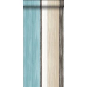 Origin Wallcoverings Behang Strepen Turquoise En Beige - 346929