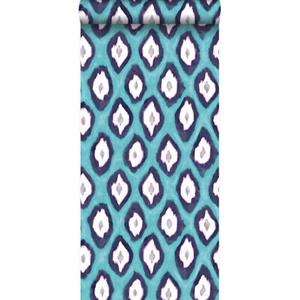 Origin Wallcoverings Behang Ikat Motief Turquoise - 346917