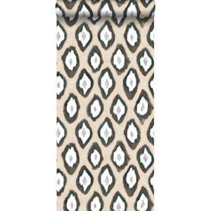 Origin Wallcoverings Behang Ikat Motief Beige En Turquoise