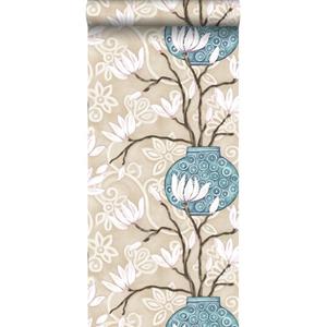 Origin Wallcoverings Behang Magnolia Beige En Turquoise - 346923