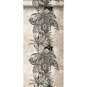 Origin Wallcoverings Behang Bloemen Zwart En Beige - 307133