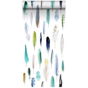 ESTAhome Xxl Behang Veren Groen, Blauw En Beige - 158602