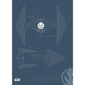 Komar Poster Star Wars Blueprint Sith Tie-fighter Donkerblauw