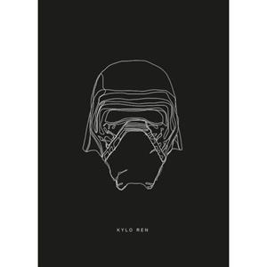 Komar Poster Star Wars Lines Dark Side Kylo Zwart Wit - 610223