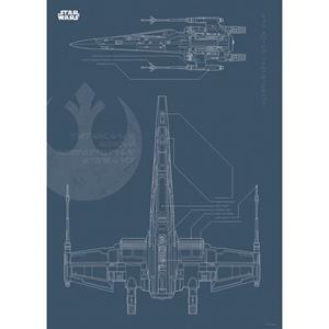 Komar Poster Star Wars Blueprint X-wing Donkerblauw - 610277