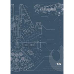 Komar Poster Star Wars Blueprint Falcon Donkerblauw - 610271