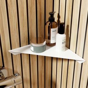 Duschablage zum Kleben, Aufbewahrung von Duschzeug, ohne bohren fürs Badezimmer, über Eck, 23 x 23 x 3.5 cm, Mattweiß - Mattweiß - Schulte