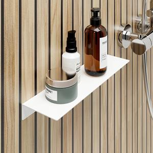 Duschablage zum Kleben, Aufbewahrung von Duschzeug, ohne bohren fürs Badezimmer, 33 x 9.5 x 3.5 cm, Mattweiß - Mattweiß - Schulte