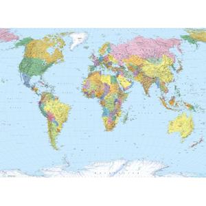 Komar Fotobehang World Map Multicolor - 611059 - 270 X 188 Cm