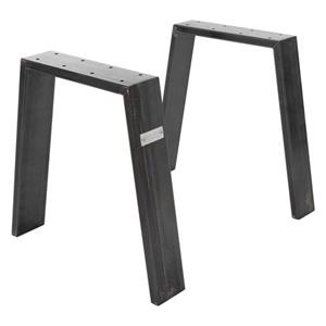 2x Tischbeine Loft, 44x42 cm, Profil 8x2 cm, Industrial, aus Stahl - Ml-design
