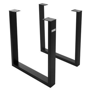 Tischbeine 2er Set U-Form 70x74 cm Schwarz aus Stahl ML-Design